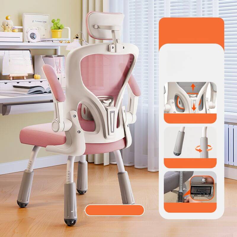 Adjustable Upholstered Chair for Kids - Modern Solid Colors