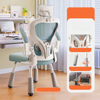 Adjustable Upholstered Chair for Kids - Modern Solid Colors