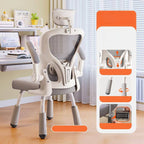 Adjustable Upholstered Chair for Kids - Modern Solid Colors