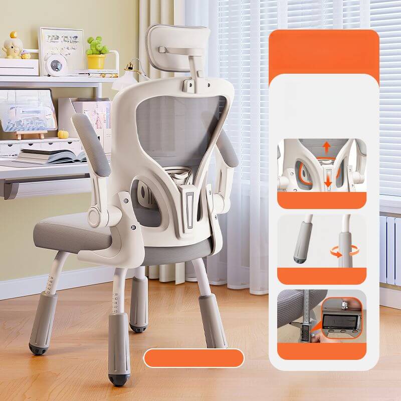 Adjustable Upholstered Chair for Kids - Modern Solid Colors