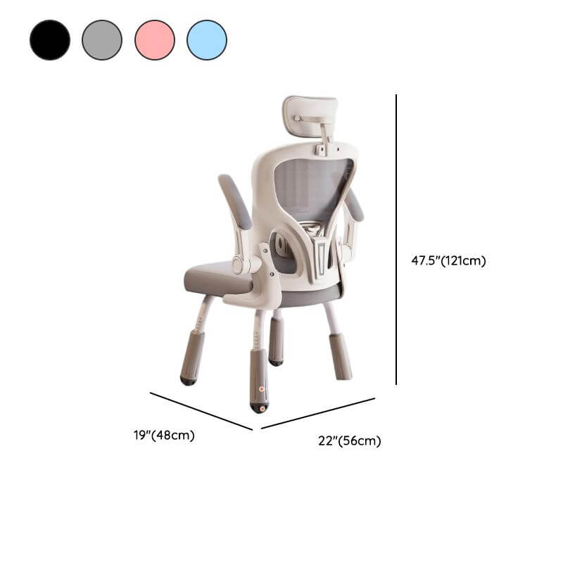 Adjustable Upholstered Chair for Kids - Modern Solid Colors Dimensions