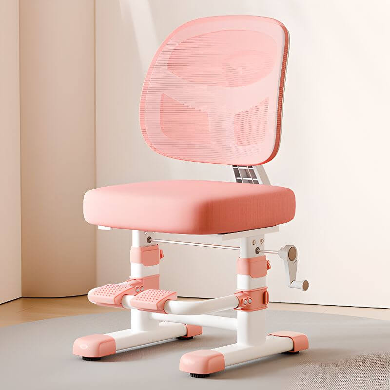 Adjustable Upholstered Kids Chair with Breathable Mesh Back