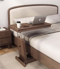 Adjustable Walnut Bedside Table With Foldable Design