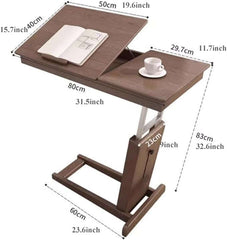 Adjustable Walnut Bedside Table With Foldable Design