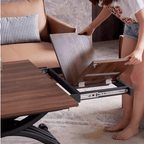 Adjustable Walnut Coffee To Dining Table With Hydraulic Lift