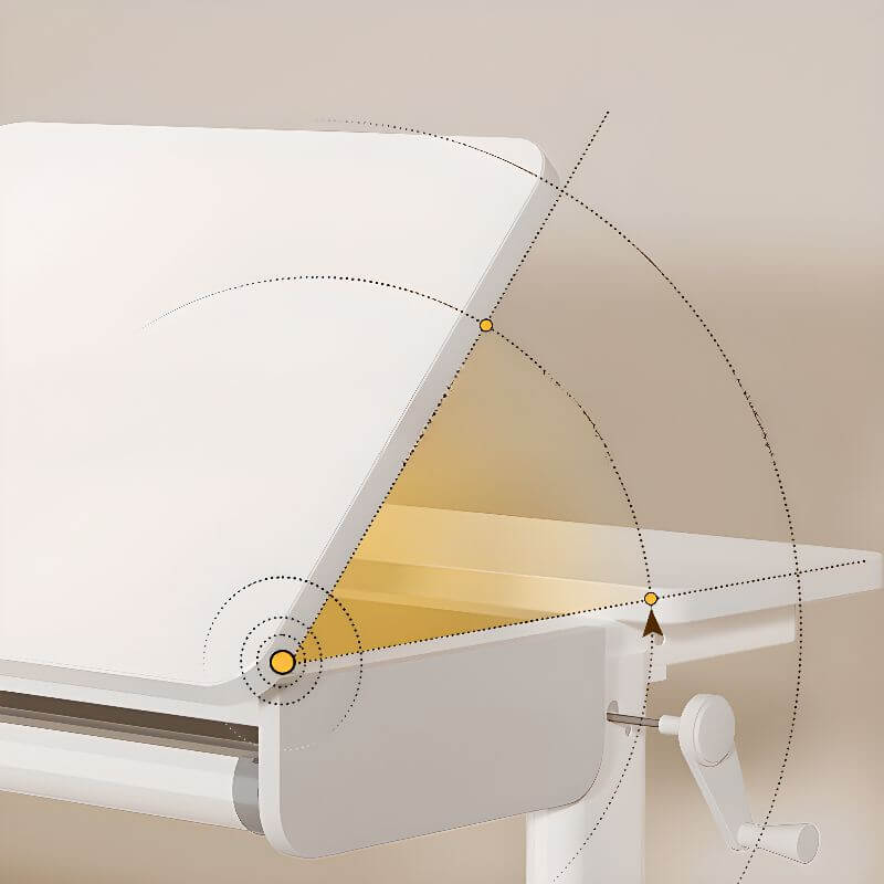 Adjustable White Wood Desk with Hidden Storage for Kids Image secondaire du produit