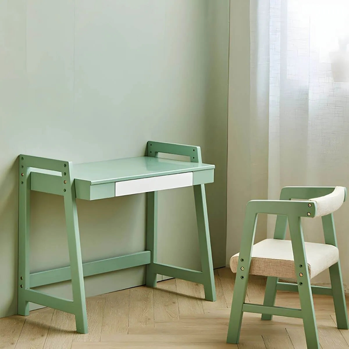 Adjustable Wood Kids' Writing Desk with Storage & Ergonomic Chair