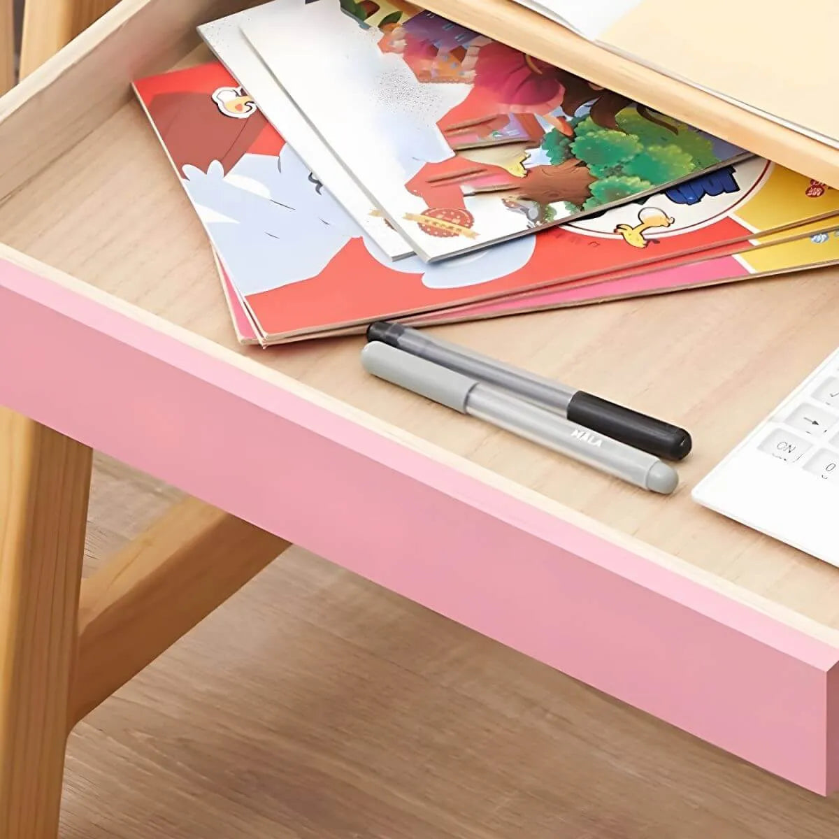 Adjustable Wood Kids' Writing Desk with Storage & Ergonomic Chair