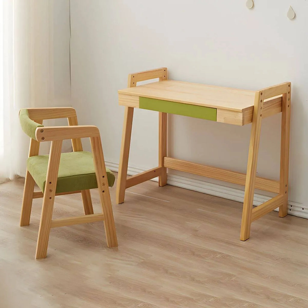 Adjustable Wood Kids' Writing Desk with Storage & Ergonomic Chair