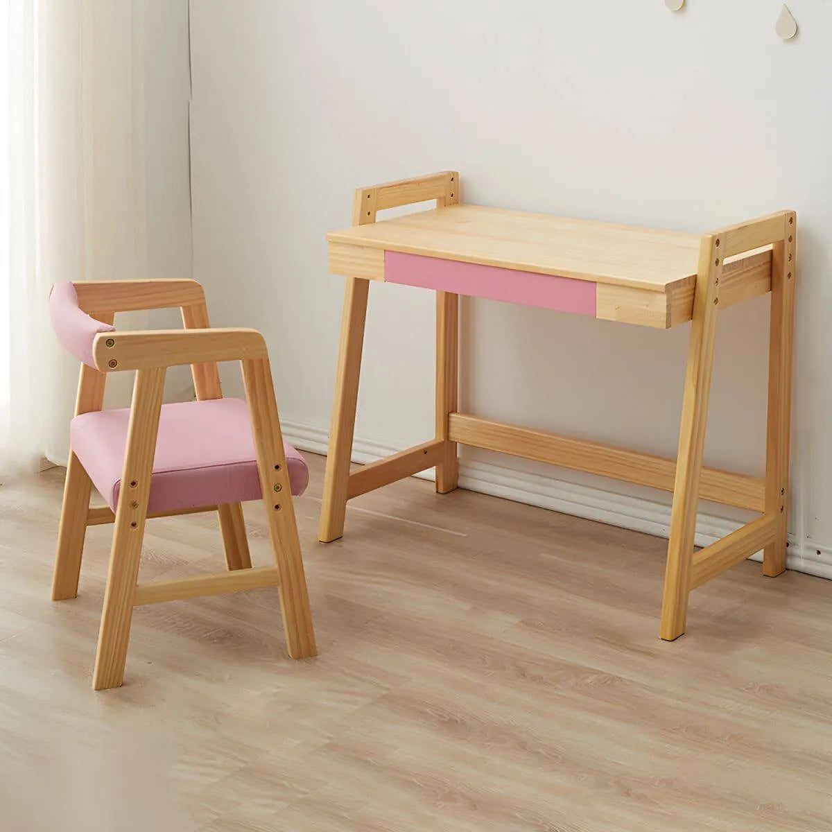 Adjustable Wood Kids' Writing Desk with Storage & Ergonomic Chair