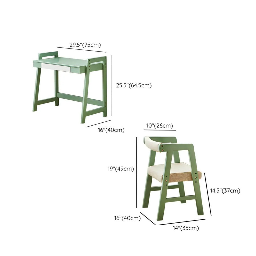 Adjustable Wood Kids' Writing Desk with Storage & Ergonomic Chair Dimensions