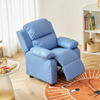 Yellow adjustable children's chair with microfiber leather and reclining backrest