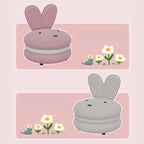Adorable Bunny Backrest Kids Stool With Fleece Cover