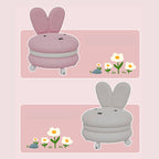 Adorable Bunny Backrest Kids Stool With Fleece Cover