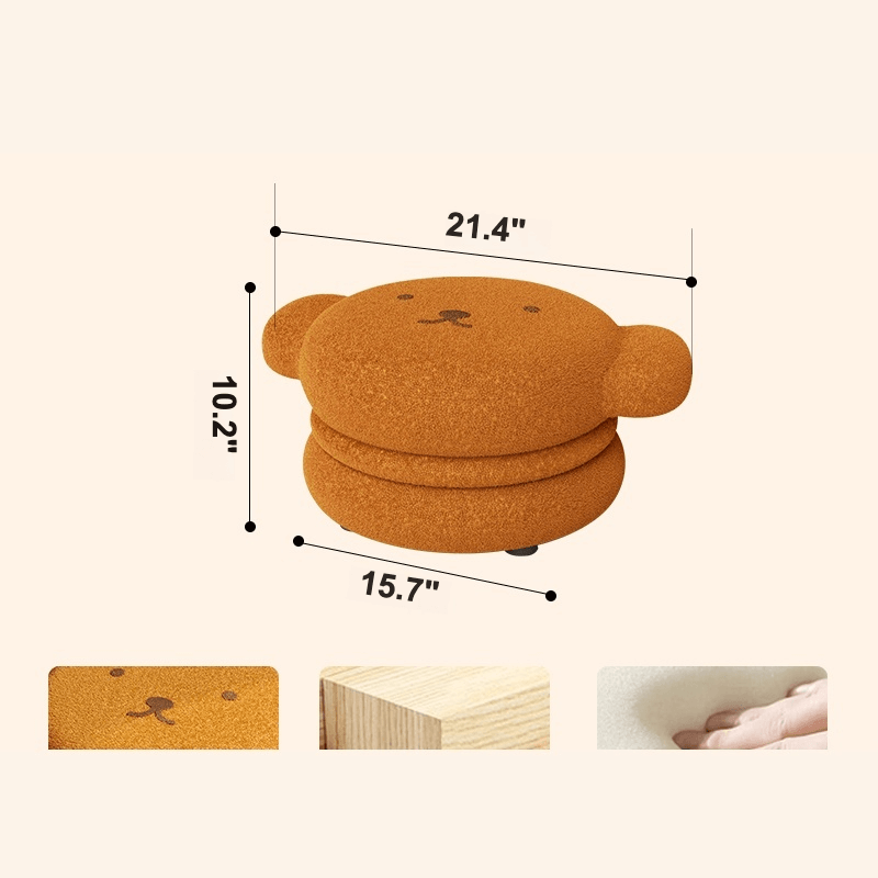 Adorable Bunny Backrest Kids Stool With Fleece Cover