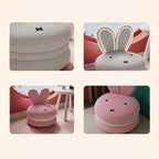 Adorable Bunny Backrest Kids Stool With Fleece Cover