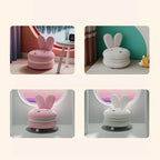 Adorable Bunny Backrest Kids Stool With Fleece Cover