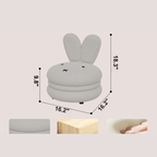 Adorable Bunny Backrest Kids Stool With Fleece Cover