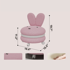 Adorable Bunny Backrest Kids Stool With Fleece Cover
