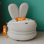 Adorable Bunny Backrest Kids Stool With Fleece Cover
