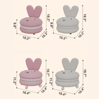 Adorable Bunny Backrest Kids Stool With Fleece Cover Dimensions