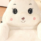 Adorable Upholstered Kids Sofa in White, Pink, and Grey Animal Print