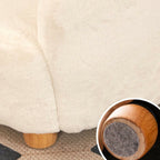 Adorable Upholstered Kids Sofa in White, Pink, and Grey Animal Print