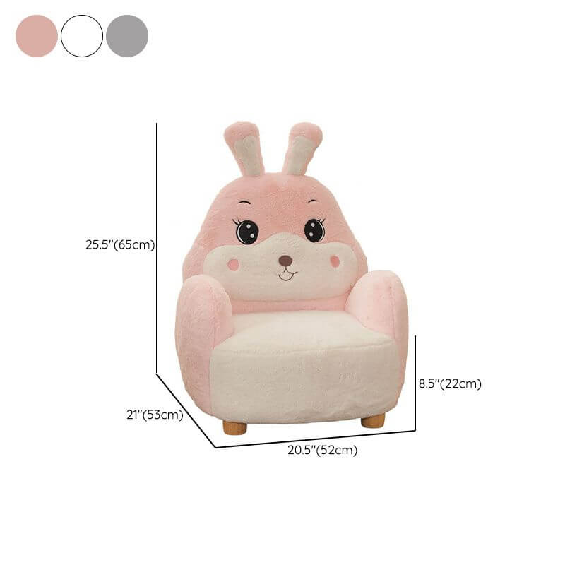 Adorable Upholstered Kids Sofa in White, Pink, and Grey Animal Print Dimensions