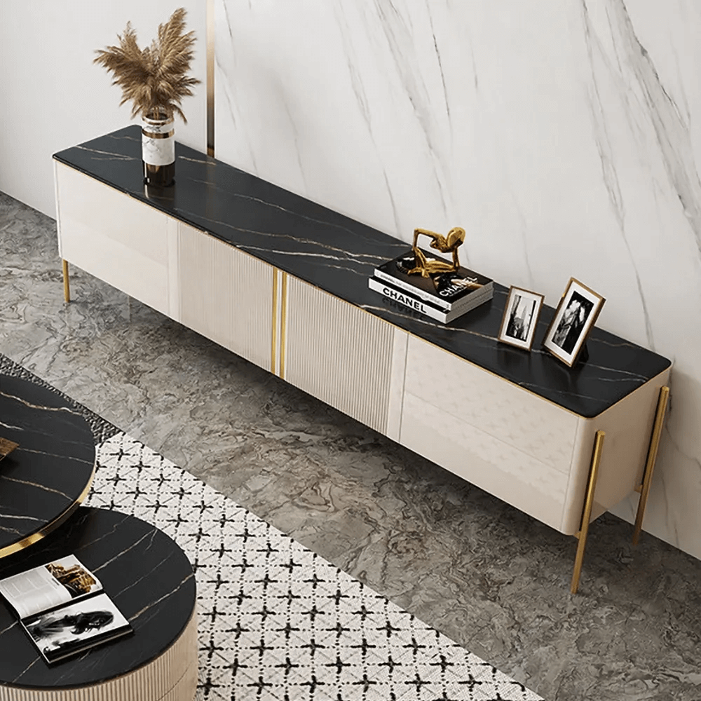 Modern light luxury rectangle TV stand with sleek design and ample storage space