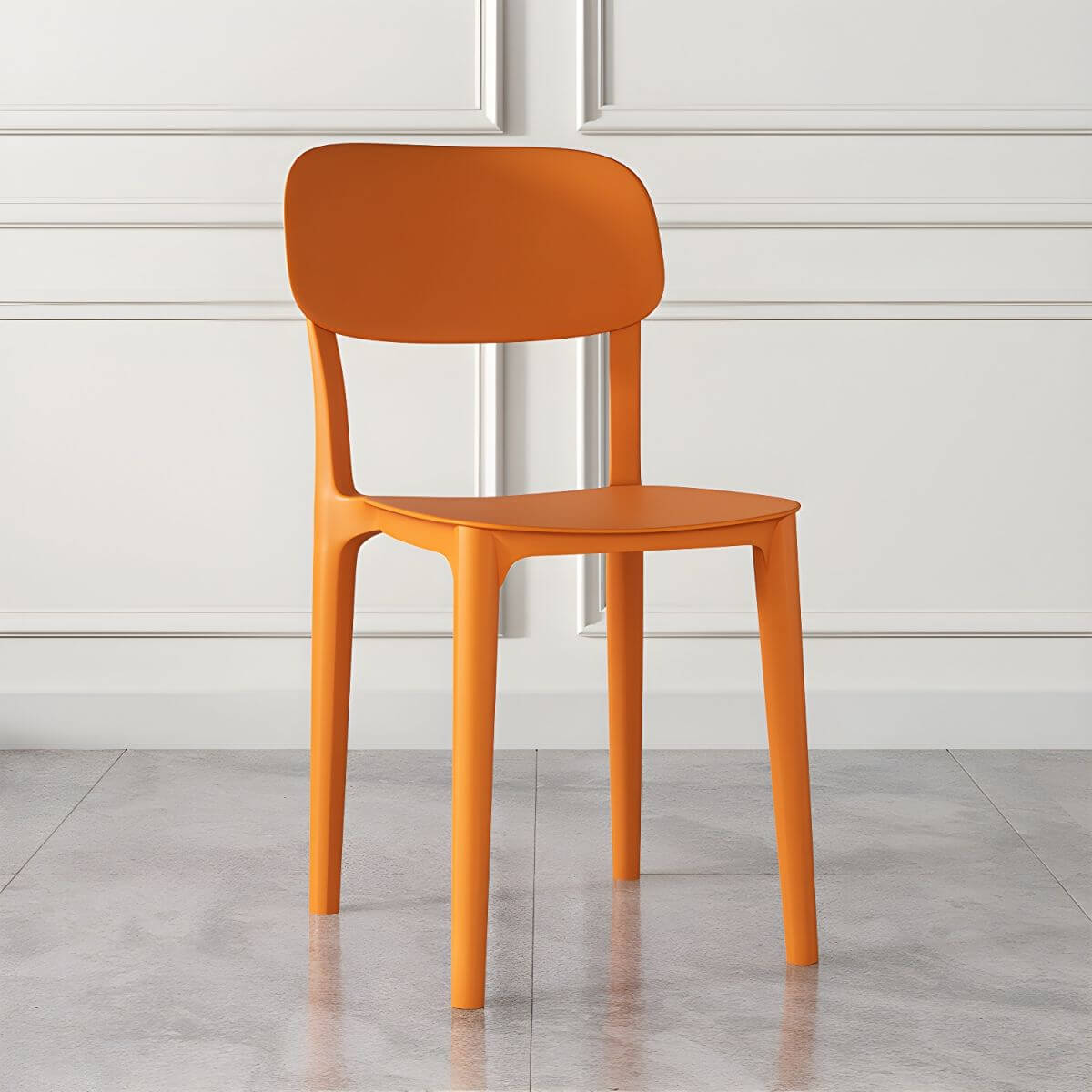 Stackable Nordic acrylic dining chair with backrest and acrylic legs
