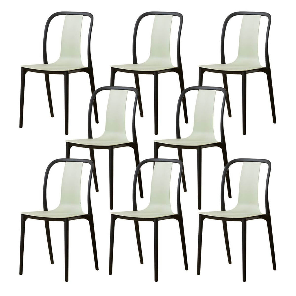 Low-back plastic and acrylic side chair with modern style for kitchen and dining areas