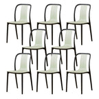 Low-back plastic and acrylic side chair with modern style for kitchen and dining areas
