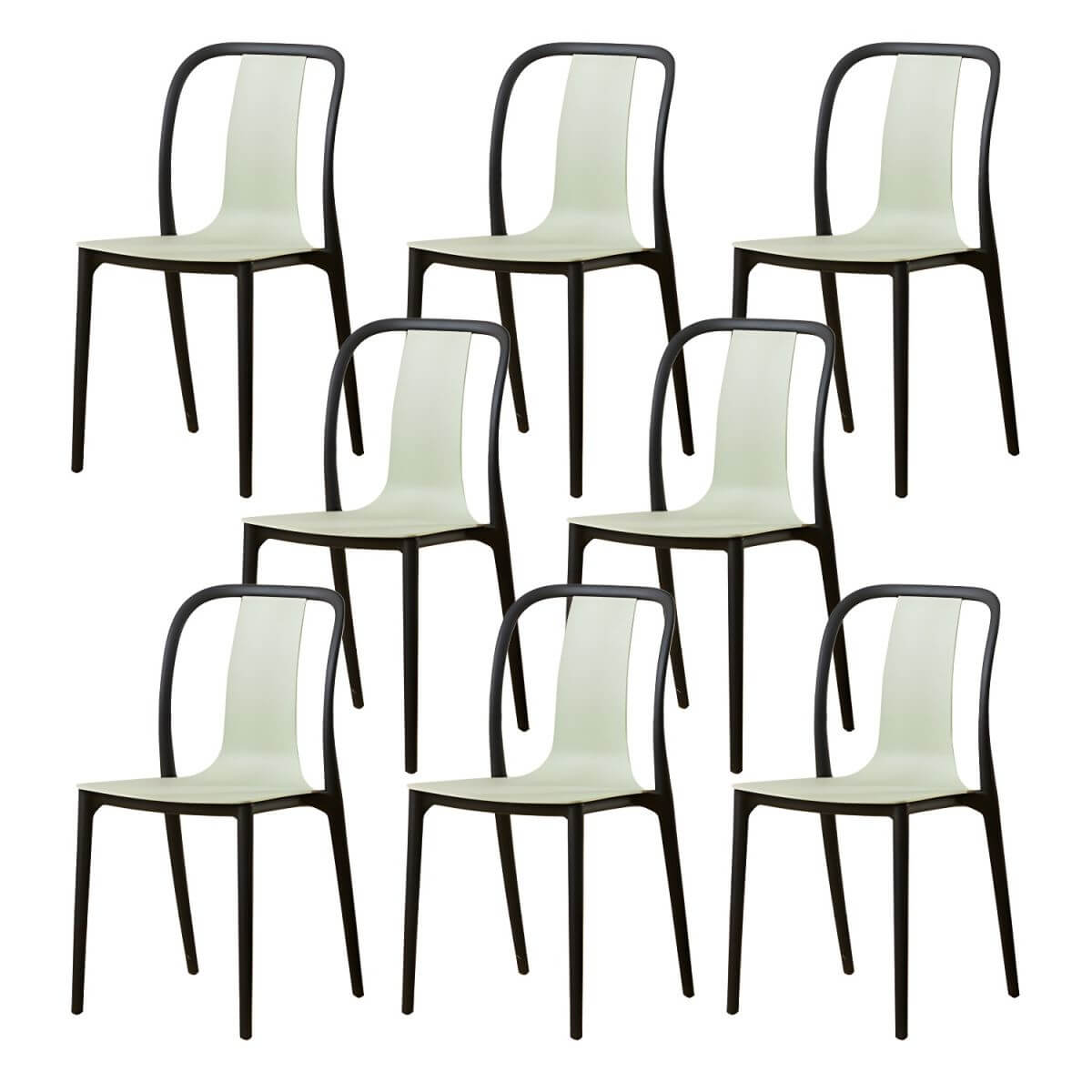Low-back plastic and acrylic side chair with modern style for kitchen and dining areas