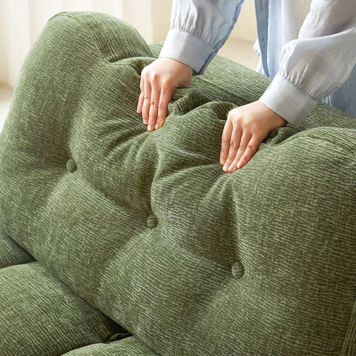 Cocochairs Modern Chenille Pull-Out Single Sofa Bed – Space-Saving Lounge & Guest Sleeper