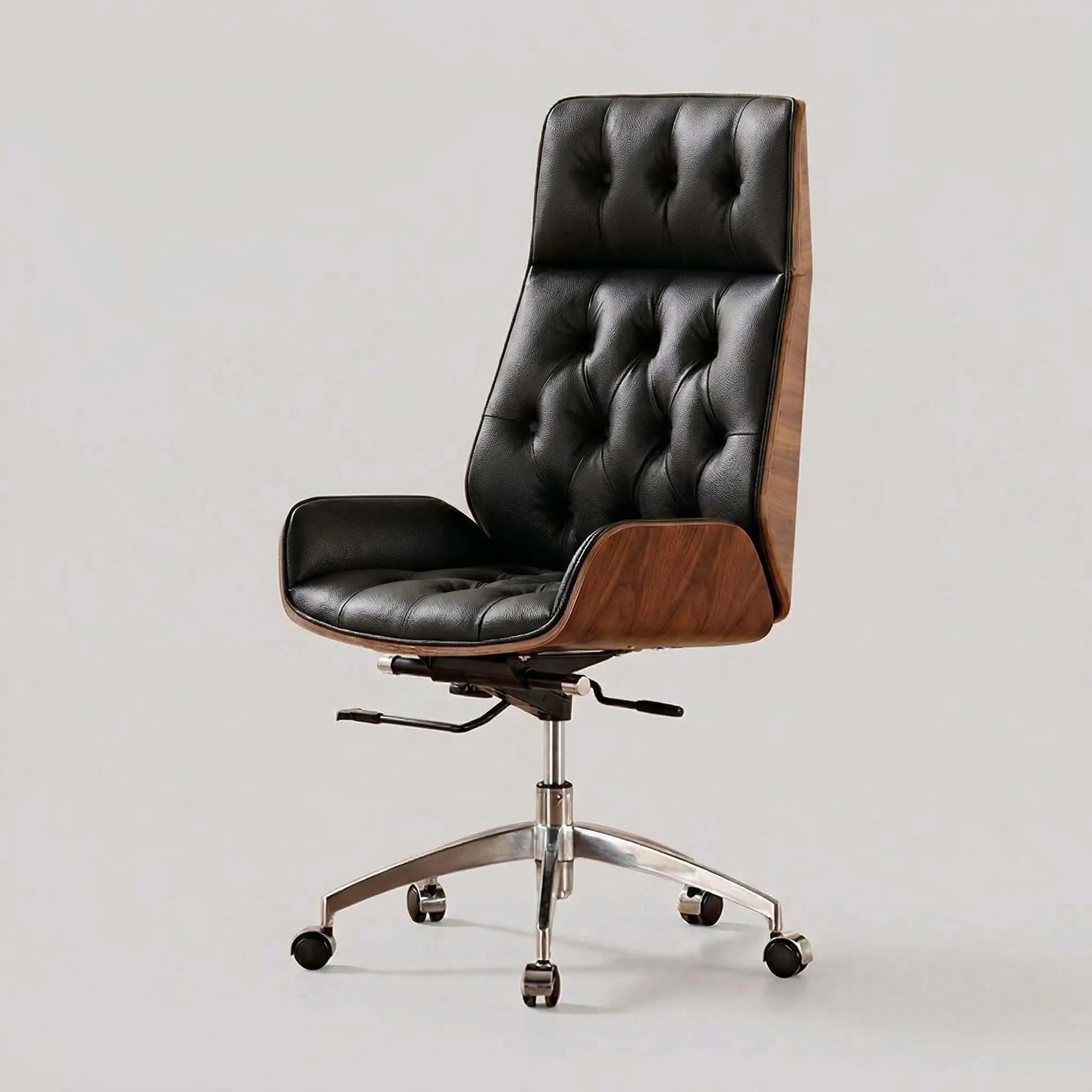 Aero Executive Office Chair – Genuine Leather with Walnut Trim Secondary image