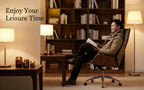 Aero Executive Office Chair – Genuine Leather with Walnut Trim