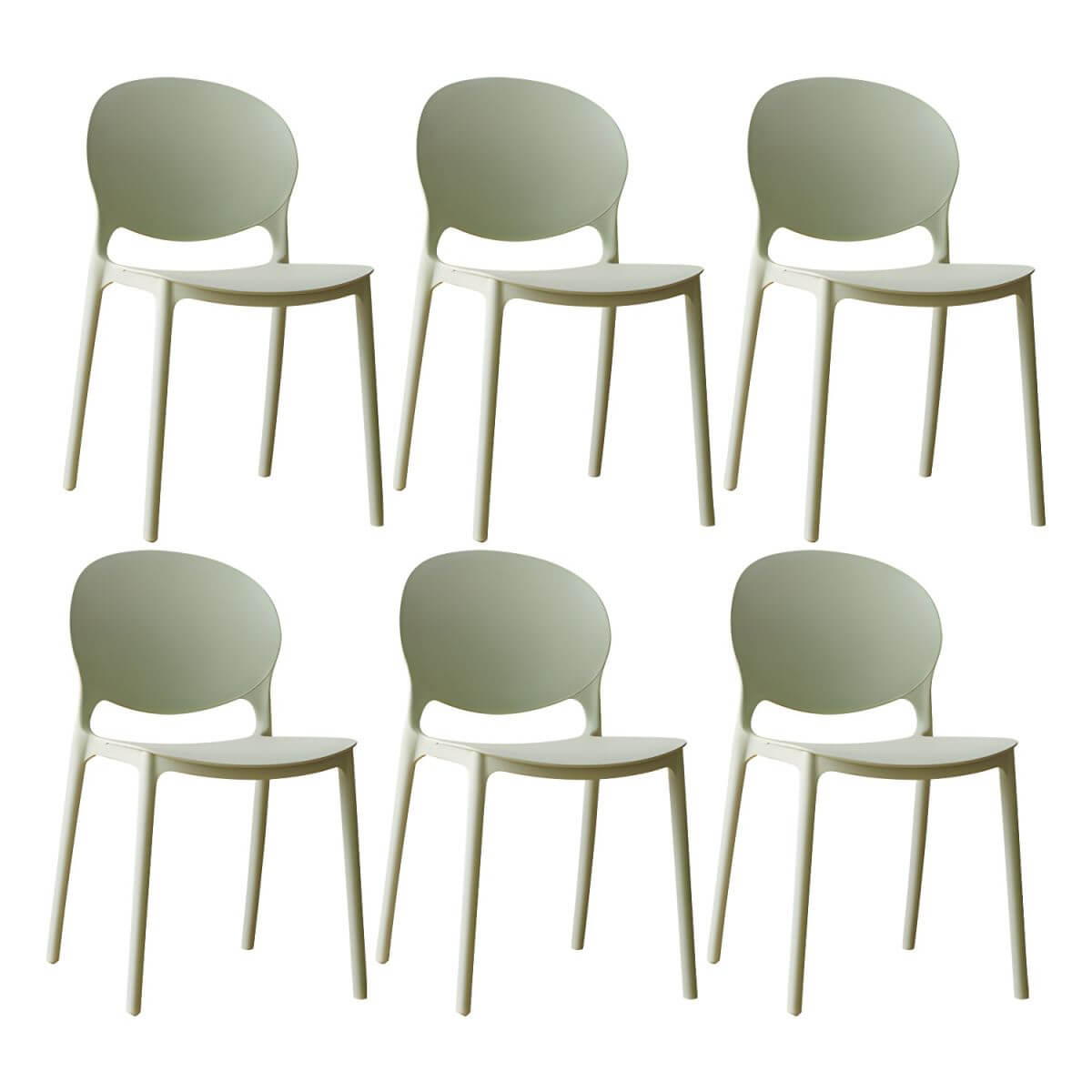Scandinavian plastic dining chair with open back and four legs, ideal for home use
