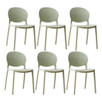 Scandinavian plastic dining chair with open back and four legs, ideal for home use