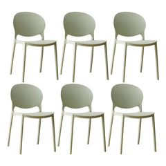 Scandinavian Plastic Dining Chair Open Back Side Chair with 4 Legs for Home Use Dining Chairs