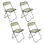 Scandinavian style dining chair with silver metal legs and plastic acrylic seat
