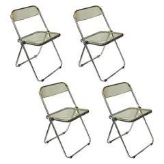 Scandinavian Style Silver Metal Leg Plastic & Acrylic Side Chair Dining Chairs