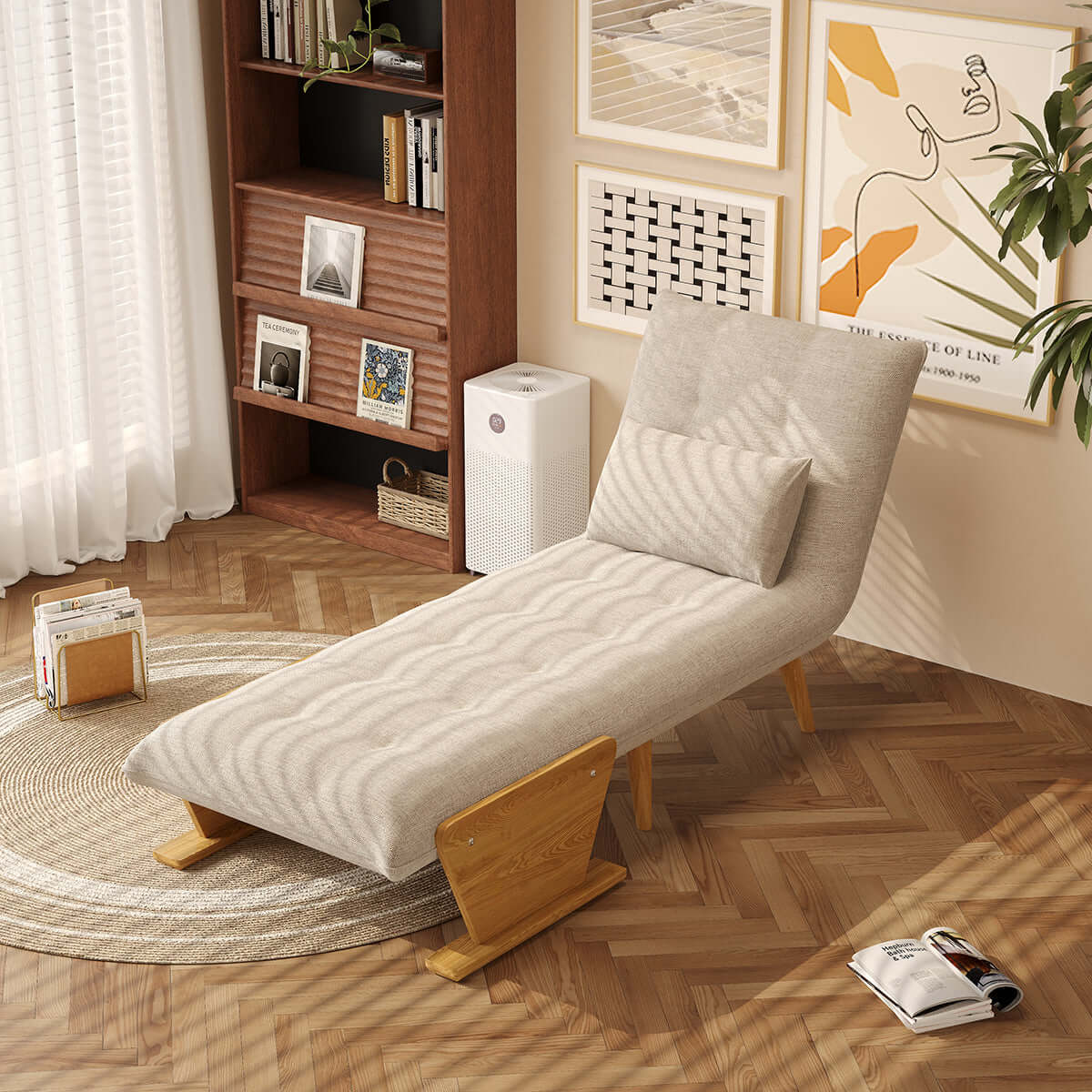 3-in-1 folding sofa chair bed with armrests, available in three sizes for versatile seating and sleeping