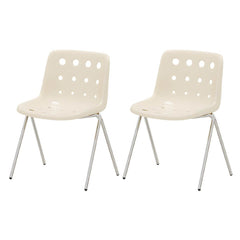 Stackable Scandinavian Style Plastic & Acrylic Side Chair with Low Back Dining Chairs