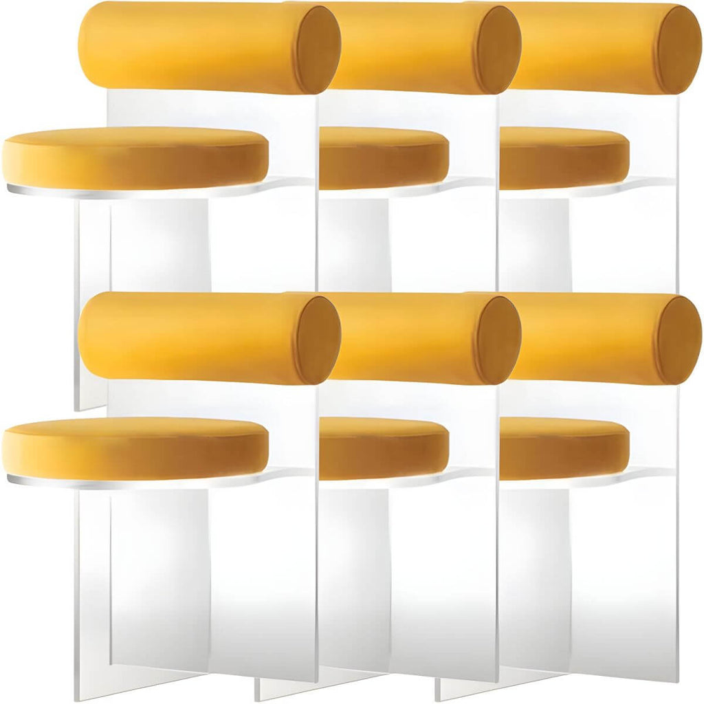 Acrylic contemporary dining chair with solid back, perfect for modern dining rooms