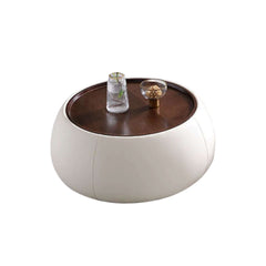 Light Luxury Modern Round Coffee Table with Storage