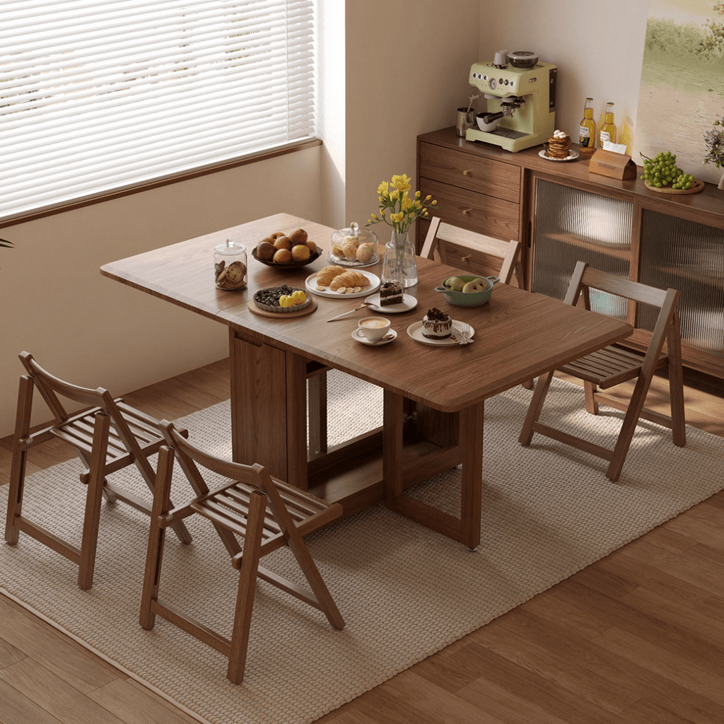 Folding dining table with storage, space-saving and multi-purpose design for small spaces main product image