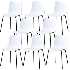 Modern Plastic & Acrylic Side Chair for Kitchen & Dining with Metal Legs Dining Chairs