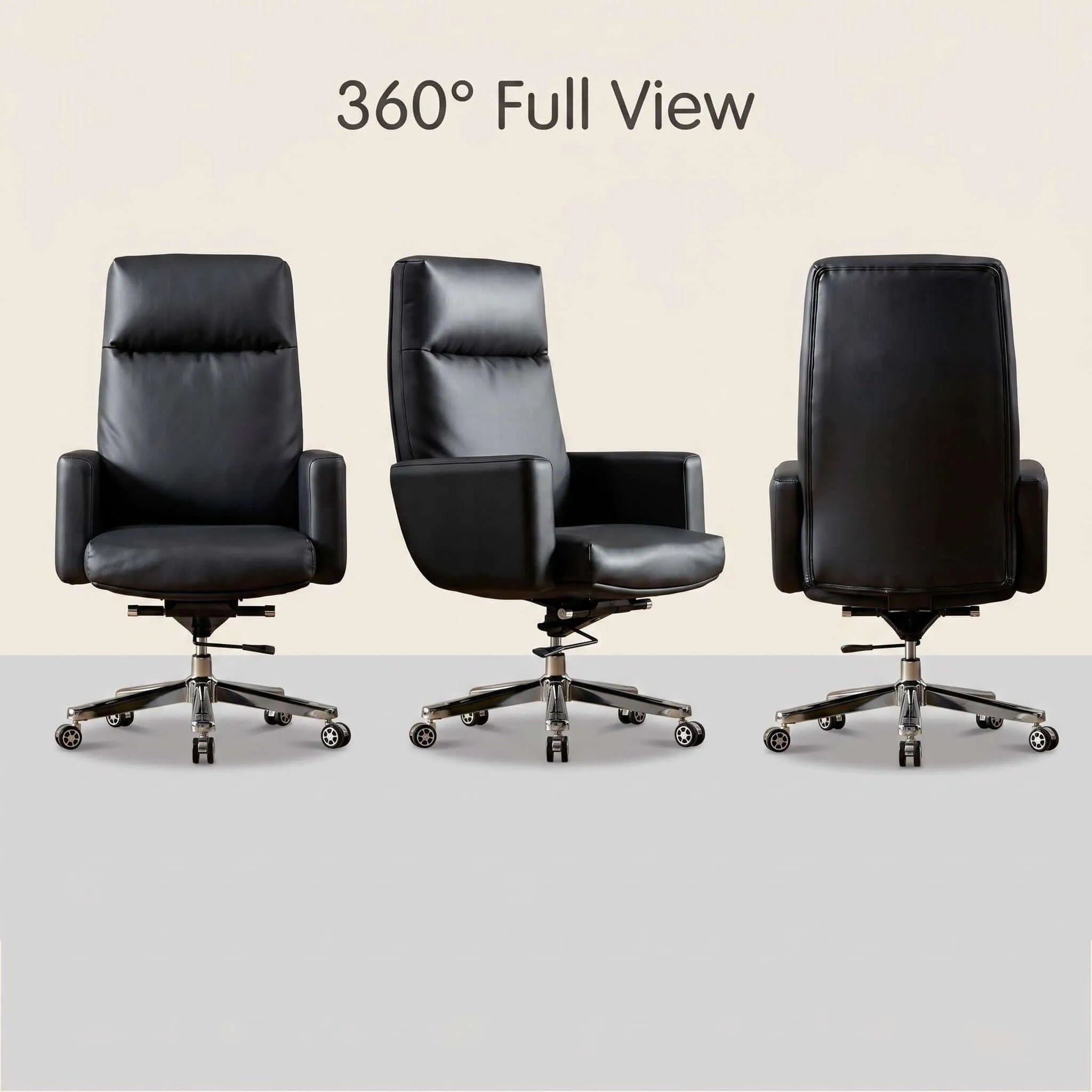 Align High-Back Leather Office Chair with Ergonomic Support