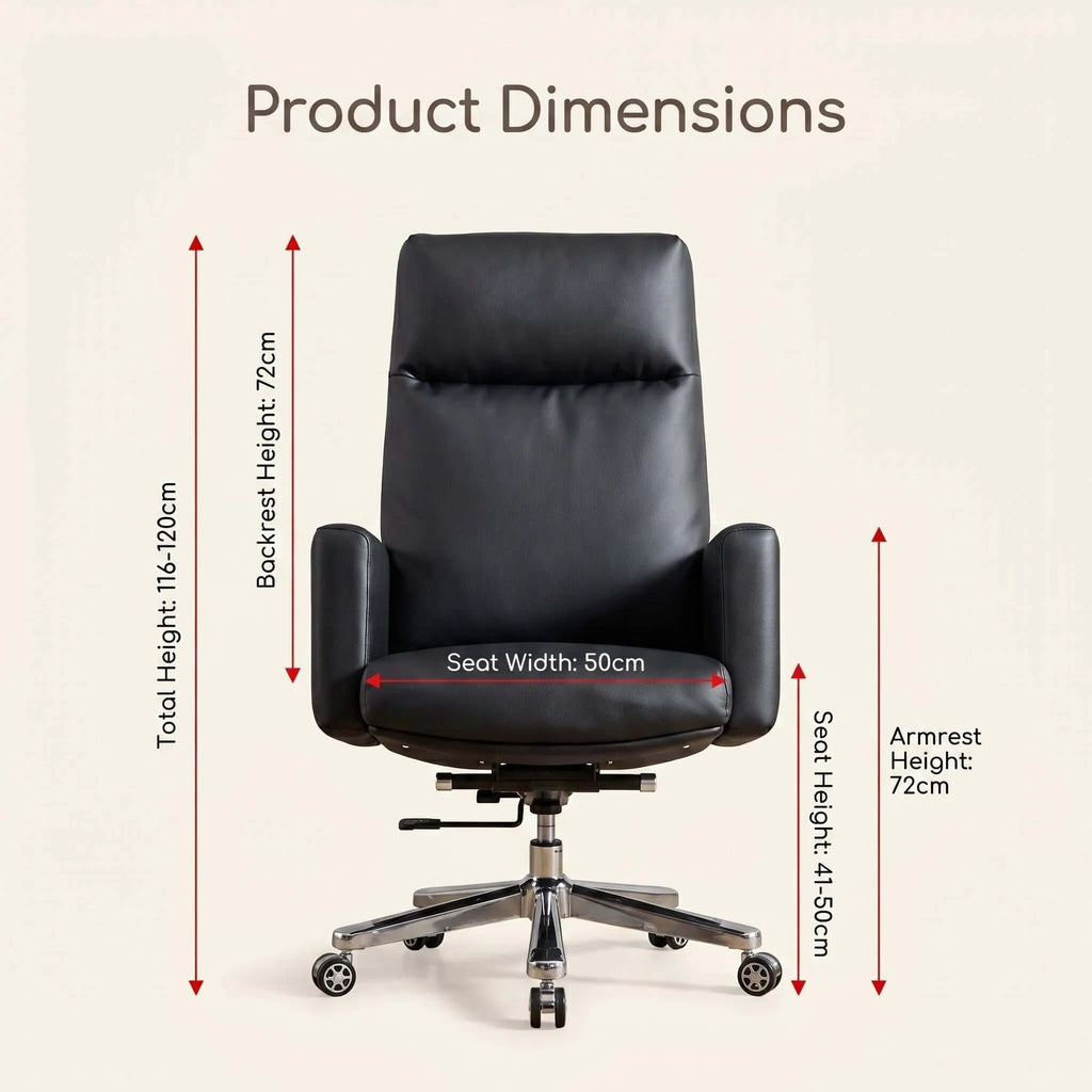 Align High-Back Leather Office Chair with Ergonomic Support
