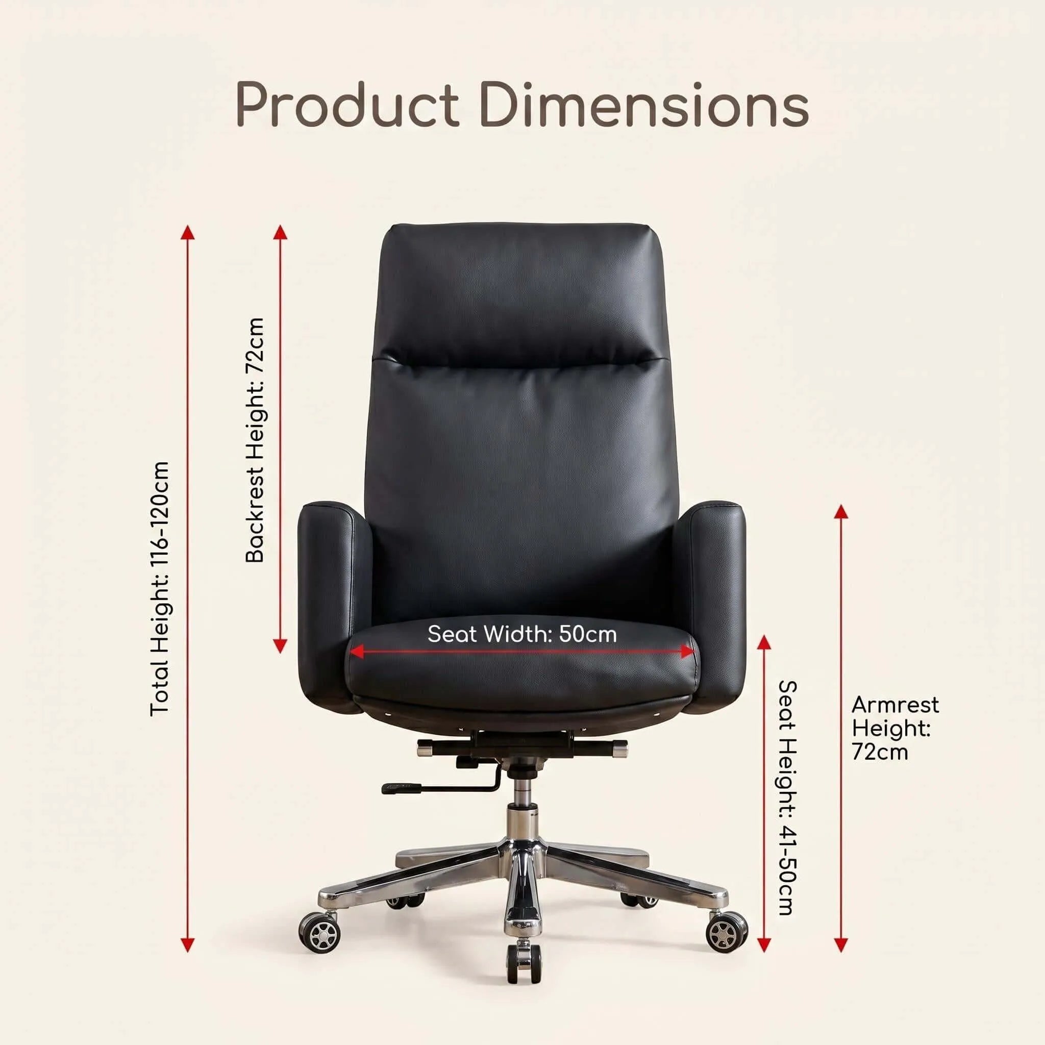 Align High-Back Leather Office Chair with Ergonomic Support